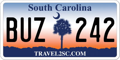 SC license plate BUZ242