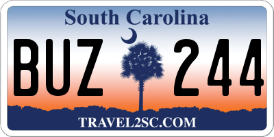 SC license plate BUZ244