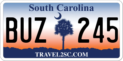 SC license plate BUZ245