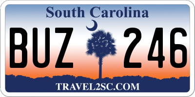 SC license plate BUZ246
