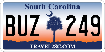 SC license plate BUZ249