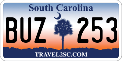 SC license plate BUZ253