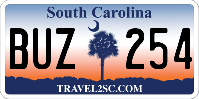 SC license plate BUZ254