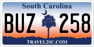 SC license plate BUZ258