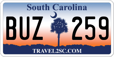 SC license plate BUZ259