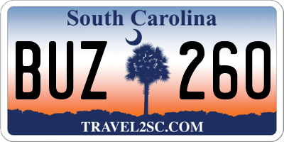 SC license plate BUZ260