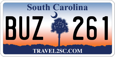 SC license plate BUZ261