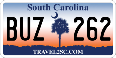 SC license plate BUZ262
