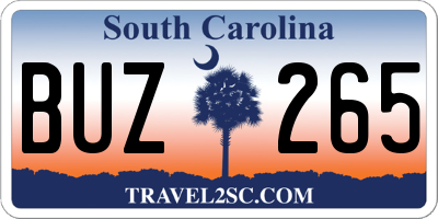 SC license plate BUZ265