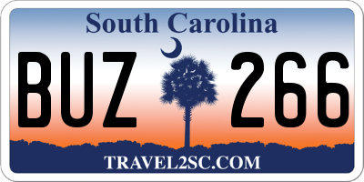 SC license plate BUZ266