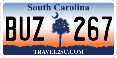SC license plate BUZ267