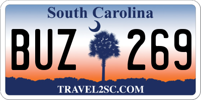 SC license plate BUZ269