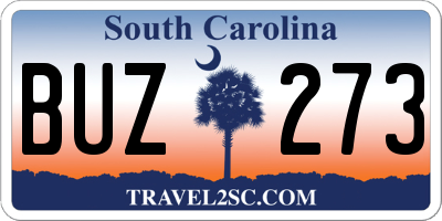 SC license plate BUZ273