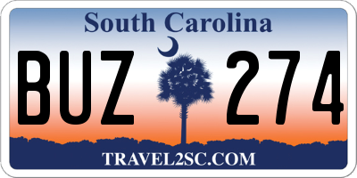 SC license plate BUZ274