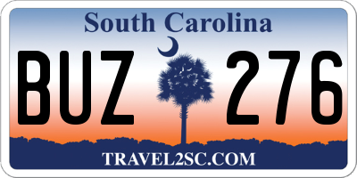 SC license plate BUZ276