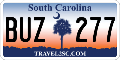 SC license plate BUZ277