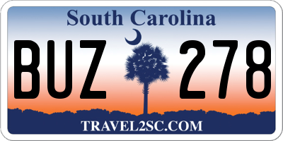 SC license plate BUZ278