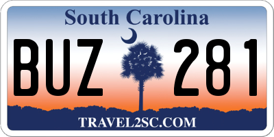 SC license plate BUZ281