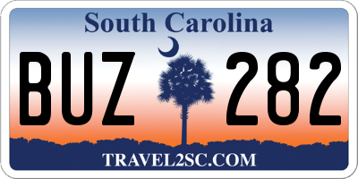 SC license plate BUZ282