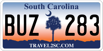 SC license plate BUZ283