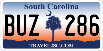 SC license plate BUZ286