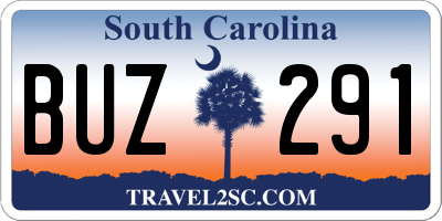 SC license plate BUZ291