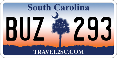 SC license plate BUZ293