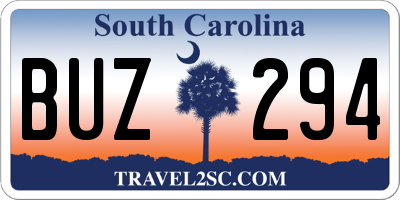 SC license plate BUZ294