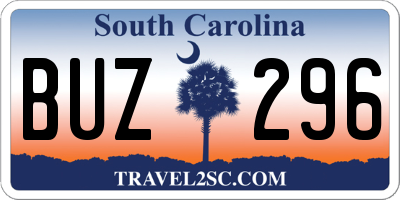 SC license plate BUZ296