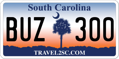 SC license plate BUZ300