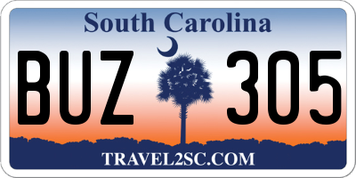 SC license plate BUZ305