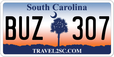 SC license plate BUZ307