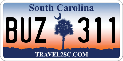 SC license plate BUZ311