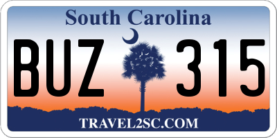 SC license plate BUZ315