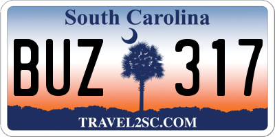 SC license plate BUZ317