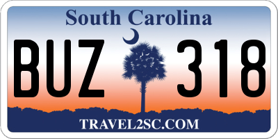 SC license plate BUZ318
