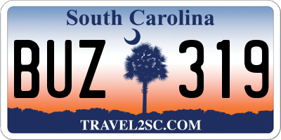 SC license plate BUZ319