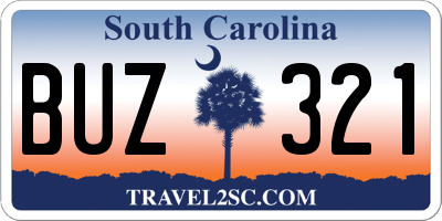 SC license plate BUZ321