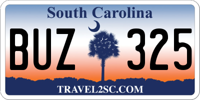 SC license plate BUZ325