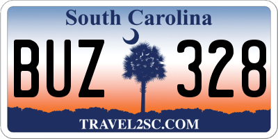 SC license plate BUZ328