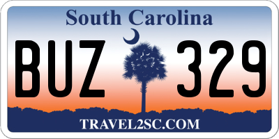 SC license plate BUZ329