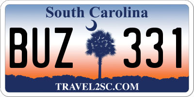 SC license plate BUZ331