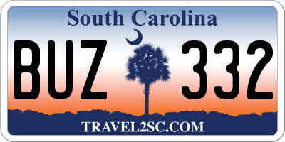 SC license plate BUZ332