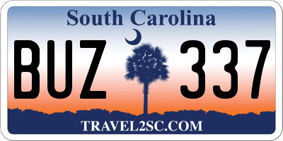 SC license plate BUZ337