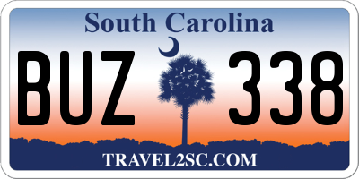 SC license plate BUZ338