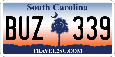 SC license plate BUZ339