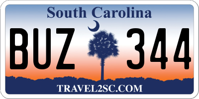 SC license plate BUZ344