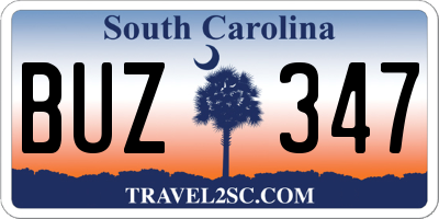 SC license plate BUZ347