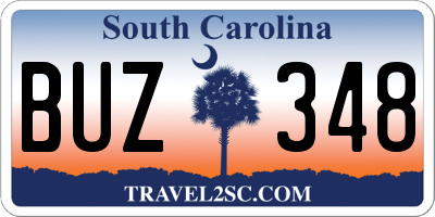 SC license plate BUZ348