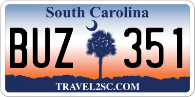 SC license plate BUZ351